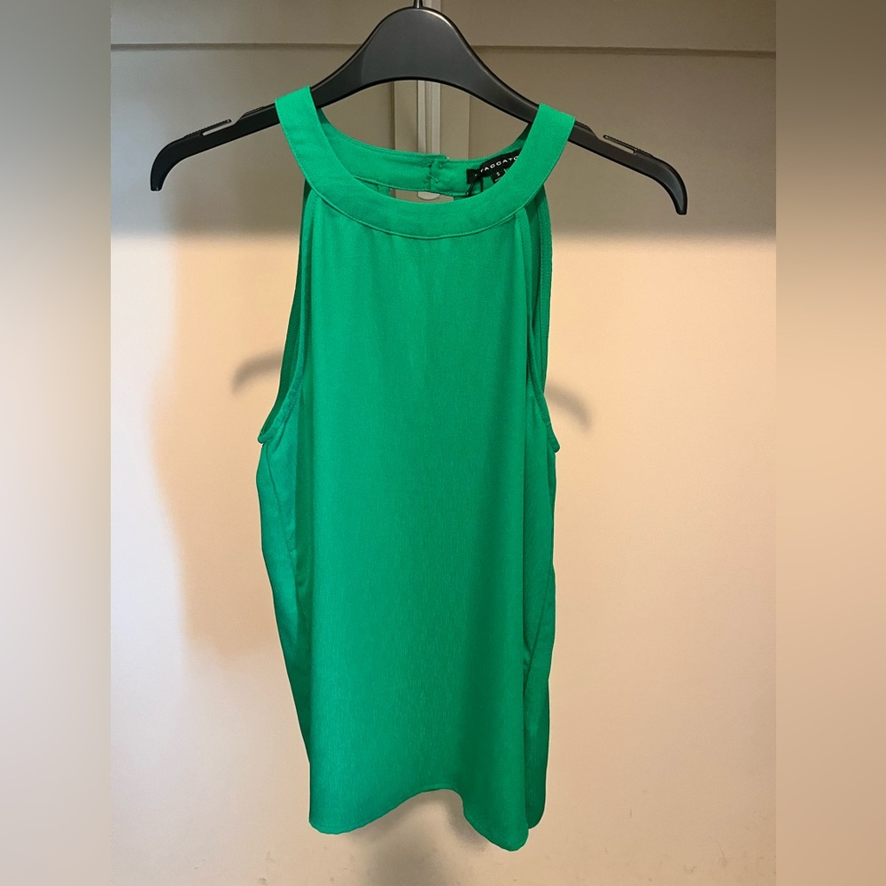 Staccato Green Sleeveless Cut Out Tank Top